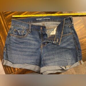 Old Navy Womens Jean Shorts Denim Boyfriend Cuffed Distressed Mid Rise